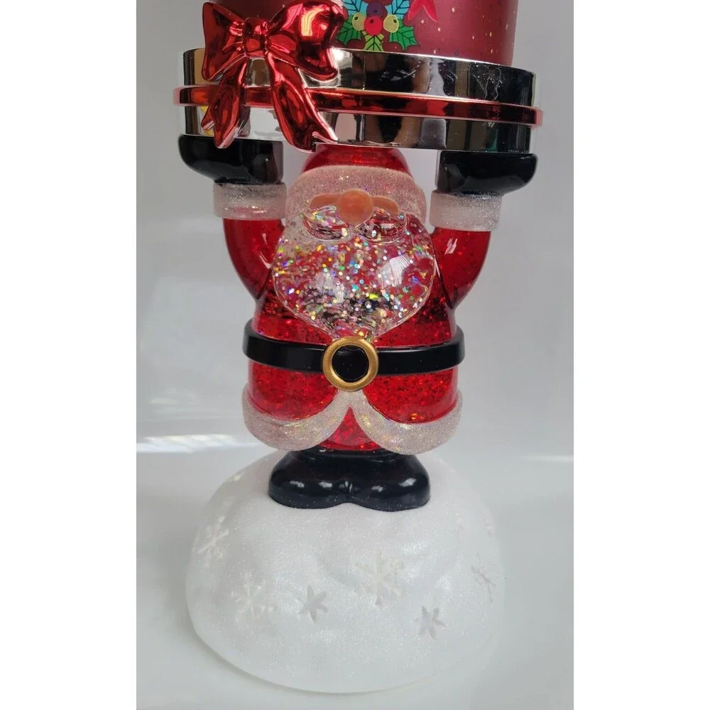 Bath and Body Works light up Santa 3-wick candle holder